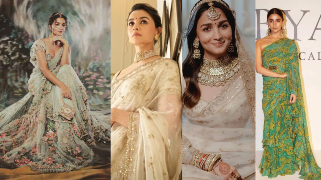 Alia Bhatt Remembers Wedding Moments in Sabyasachi Saree at Designer’s 25 Year Celebration