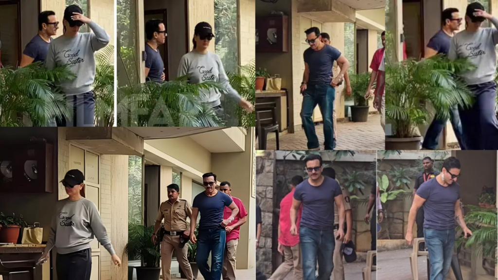 Saif Ali Khan Steps Out with Kareena Kapoor Under Heavy Security After Knife Attack