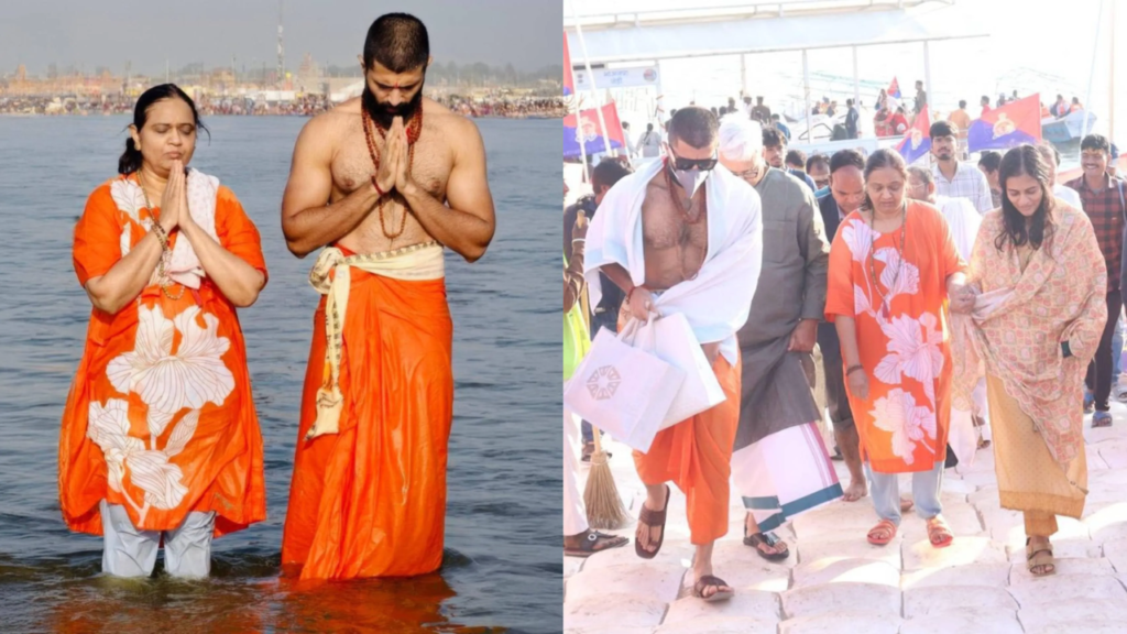 Vijay Deverakonda Takes His Mother to Mahakumbh, Joins Sacred Dip at Triveni Sangam